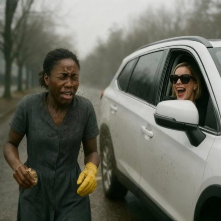 RICH LADY SPLASHES MUD ON CLEANER GIRL — UNAWARE WHO WAS WATCHING